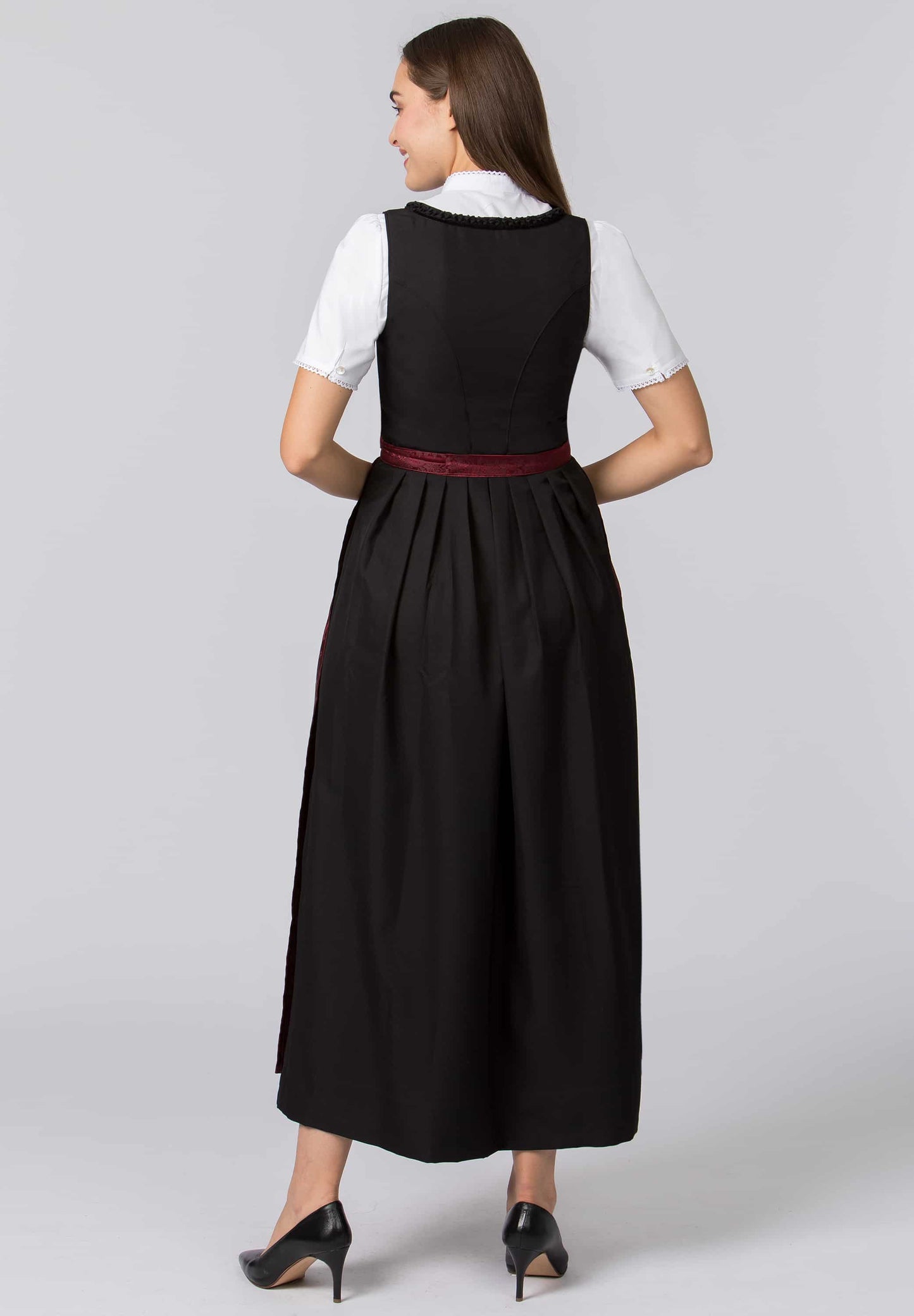 Aline Bordeaux 96cm dirndl apron