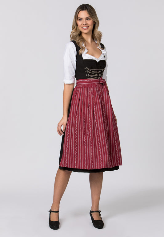 Claire Dark Red 70cm dirndl apron
