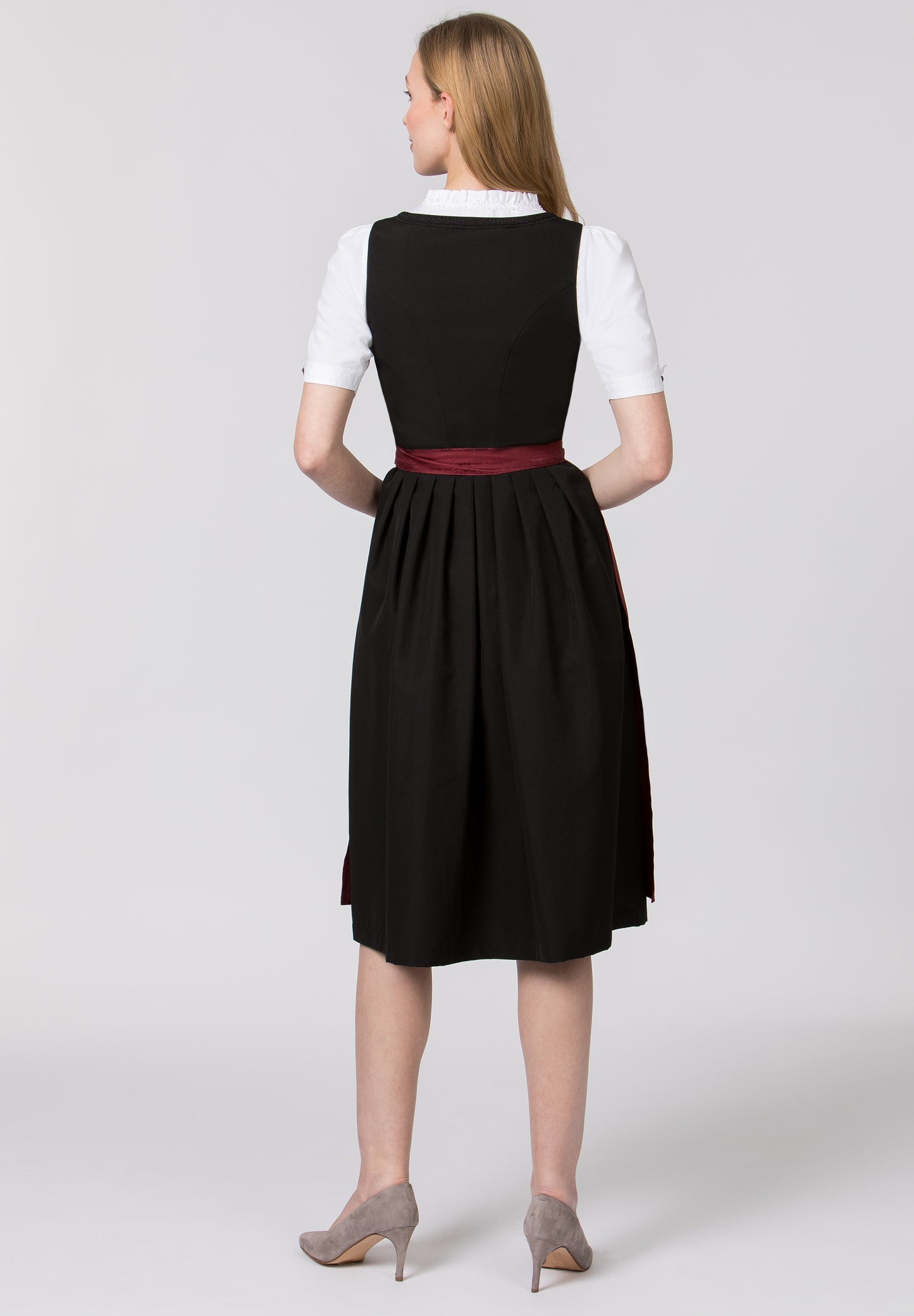 Corinna Dark Red 70cm dirndl apron