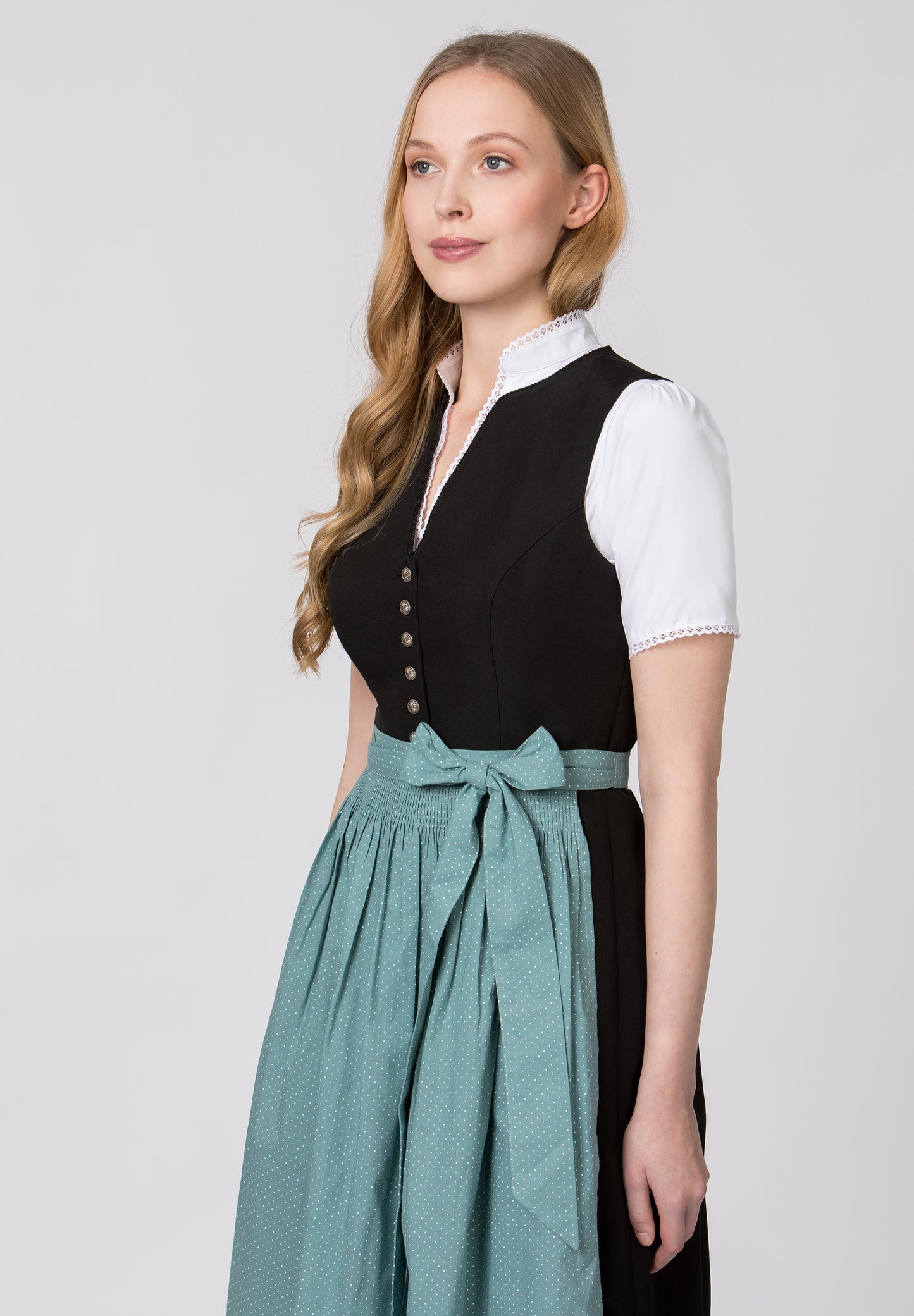 Molina Petrol 70cm dirndl apron