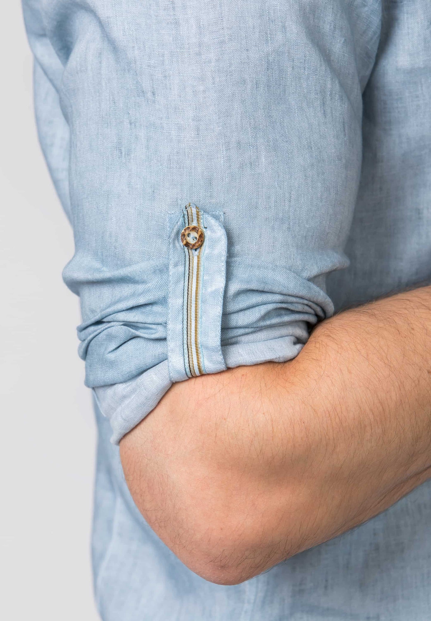 Sergio Rauch Linen Men's Button Tab Shirt