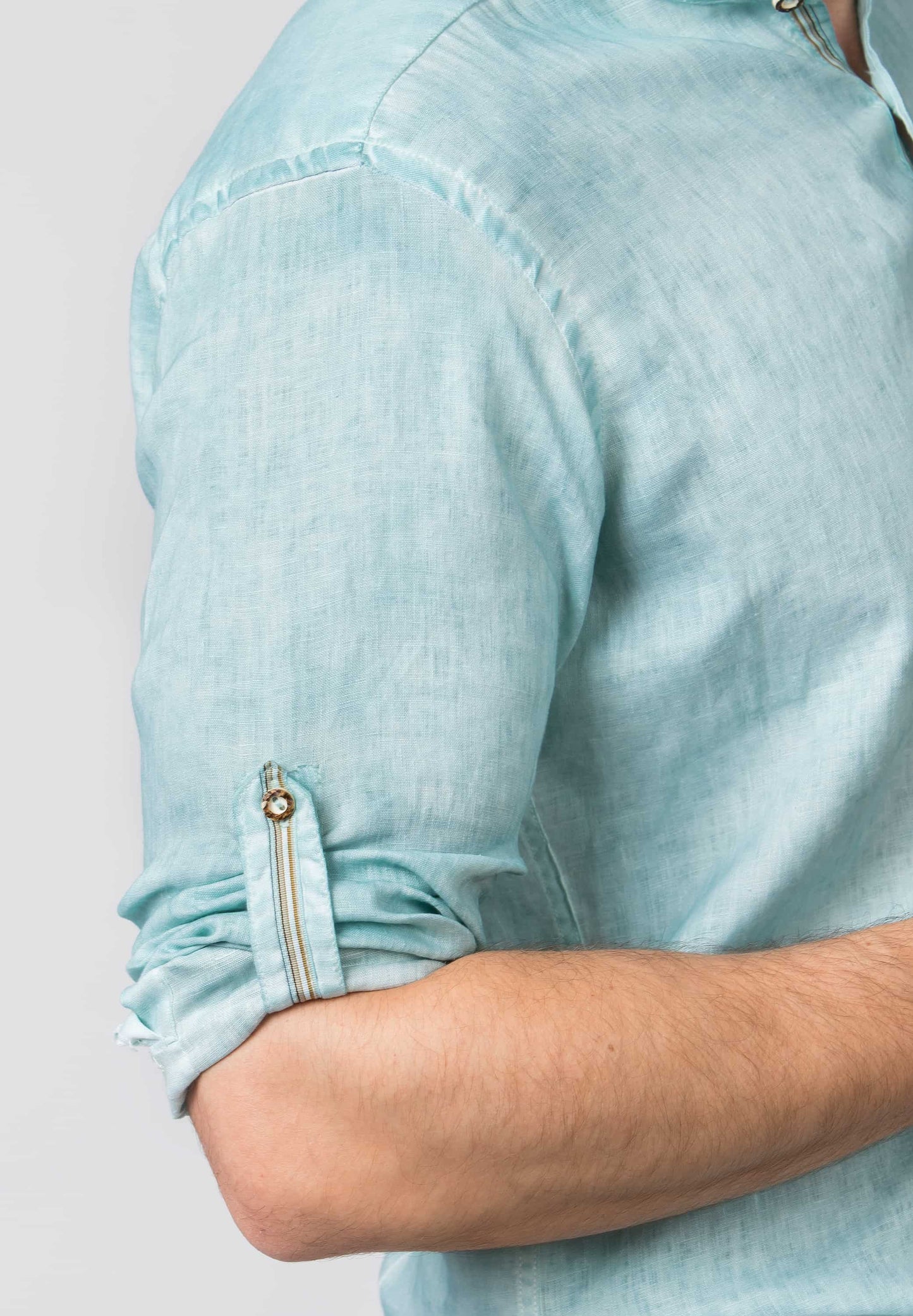 Sergio Ocean Linen Men's Button Tab Shirt