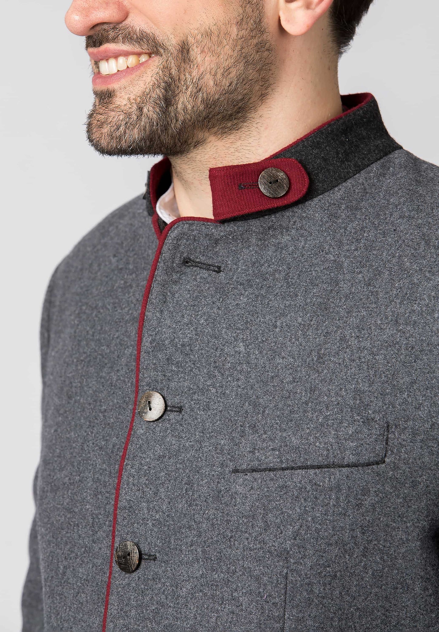 Luciano Stein Rot Trachten Men's Jacket