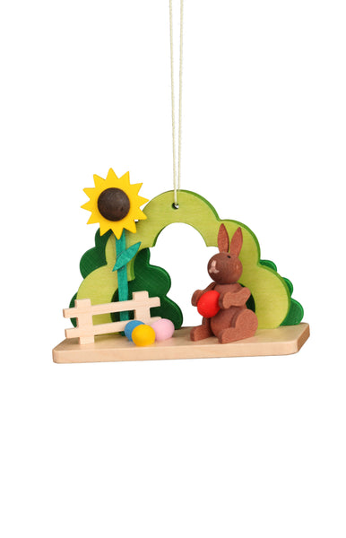 Ornament-Rabbit with Egg By Bush