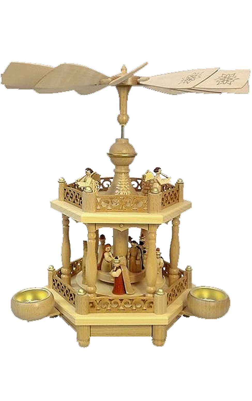 Pyramid- Two tiers Nativity Scene and Angel Musicians