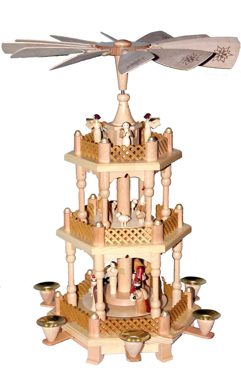 Pyramid- Three tiers of Nativity Scene.