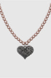 Silver Heart Natural Pearl Necklace