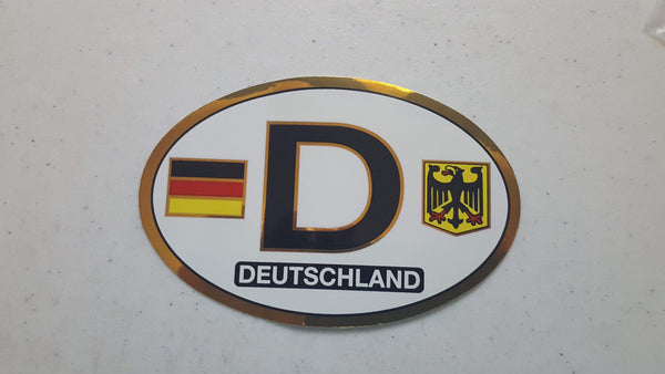 Germany, D, Flag, Oval Sticker