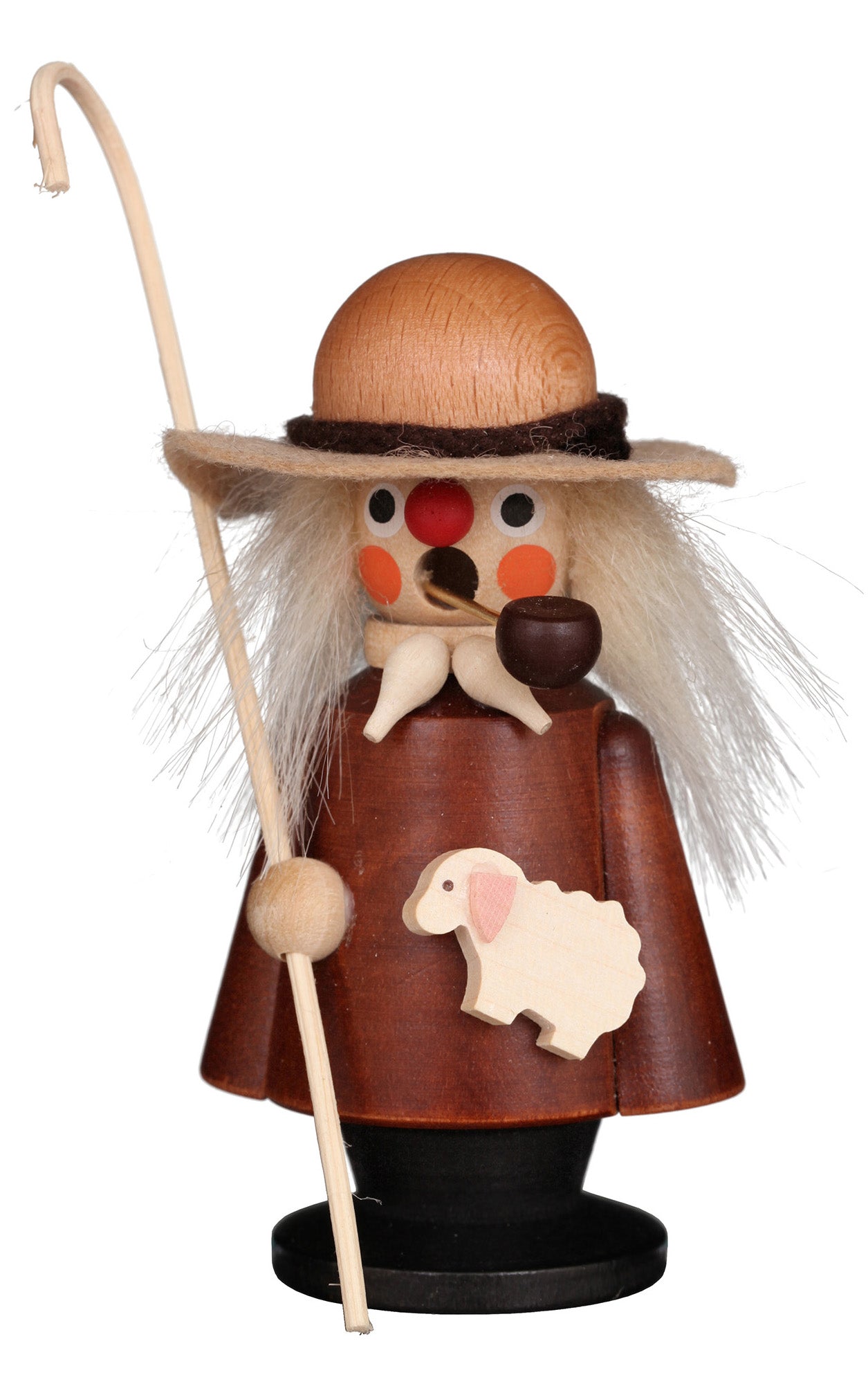 Smoker Shepherd with a sheep in a natural wood finish