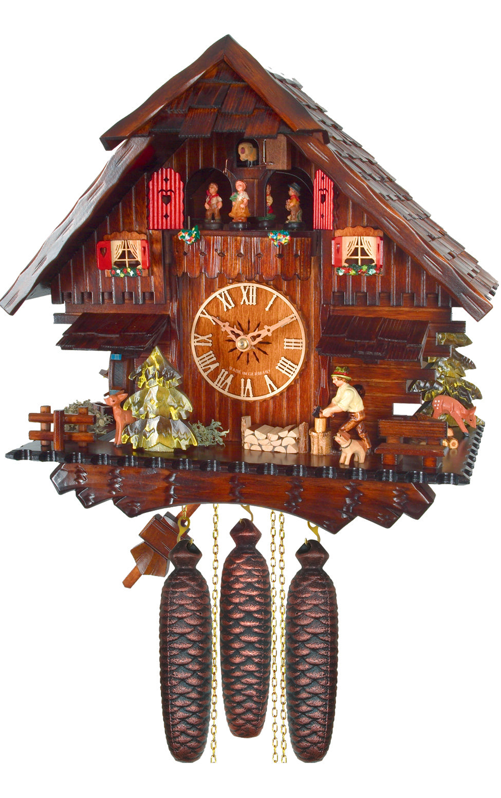 Music & Dancers Cuckoo Clock with 8-Day Weight Driven Movement
