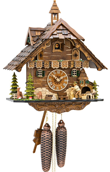 Wood Chopper Cuckoo Clock with 8-Day Weight Driven Movement