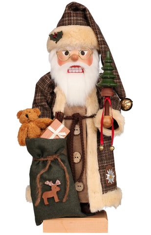 Nutcracker-Santa in Brown Flannel Coat