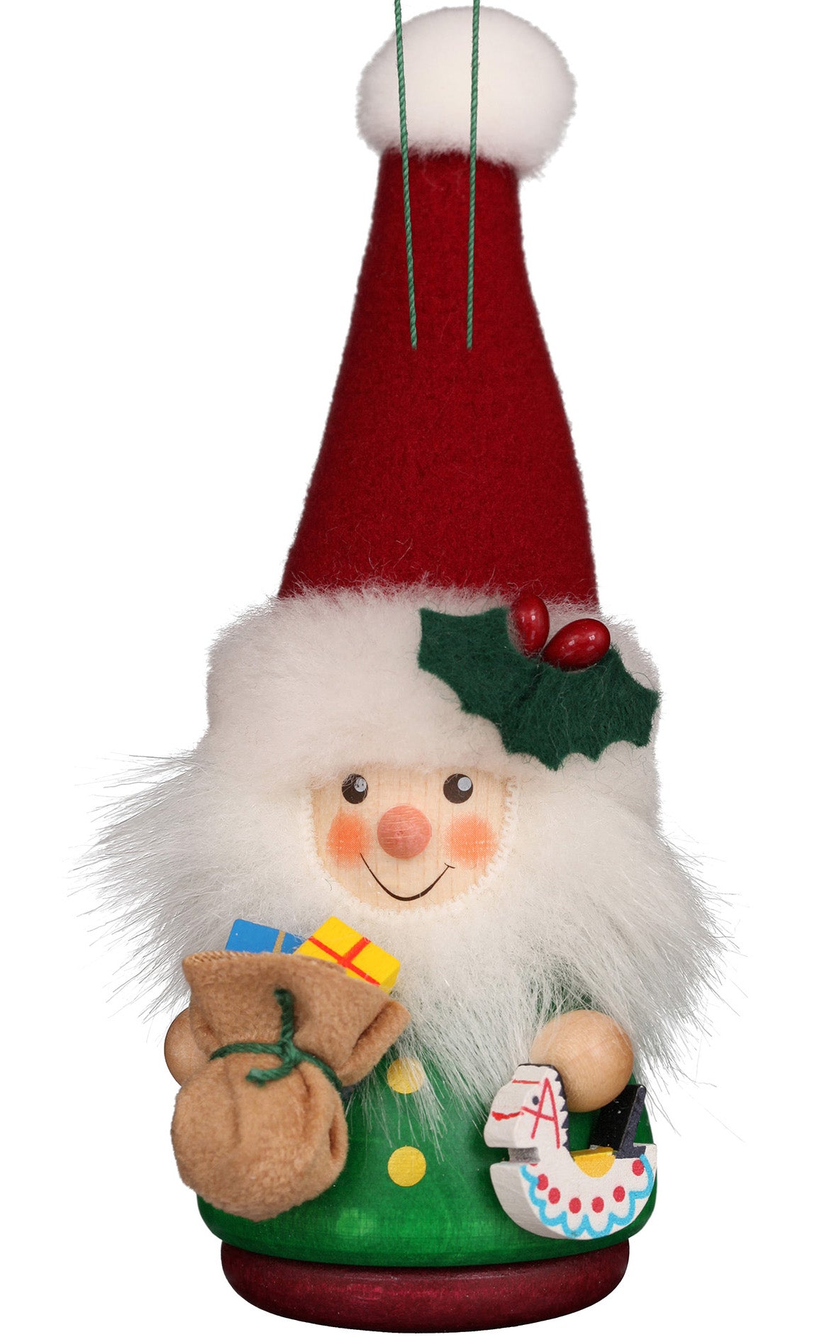 Green Santa Ornament