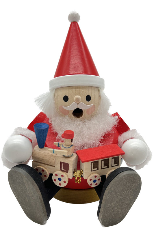 German Smoking Man- Sitting Santa with Train