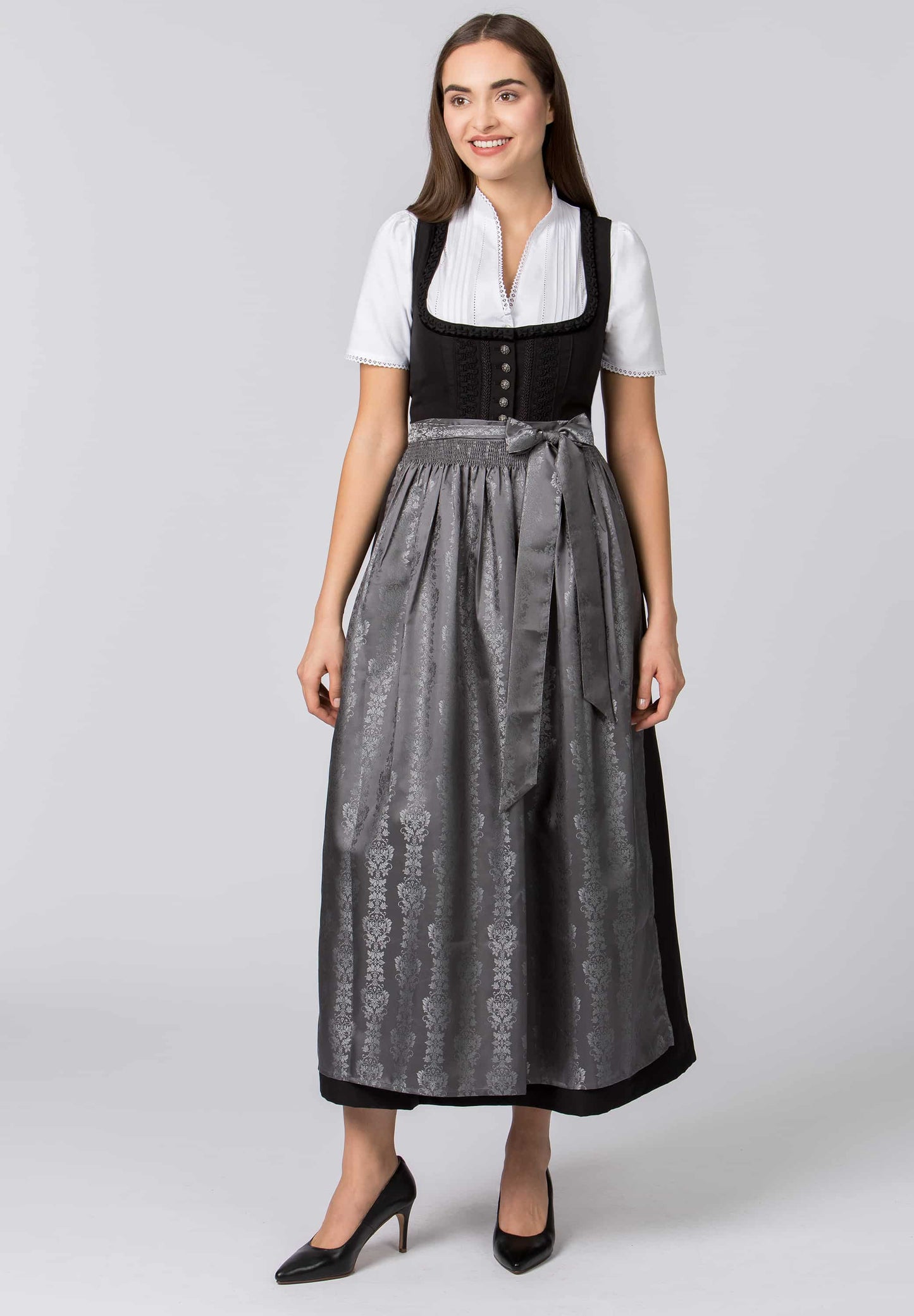 Aline  96cm Graphit dirndl apron