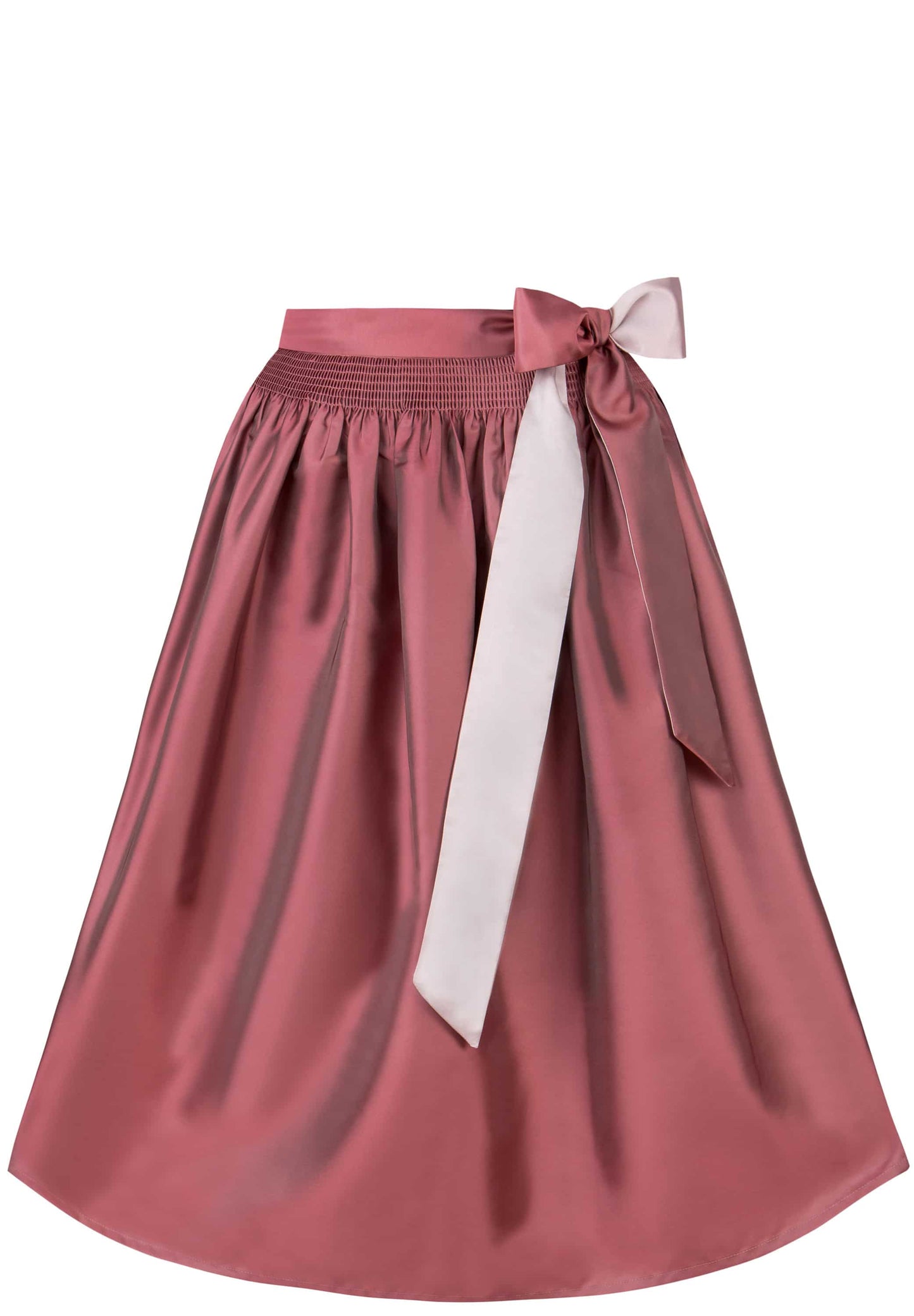 Pink skirt with a white ribbon on a white background