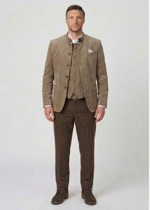 Bartolomeo Schilf Men's Trachten Jacket-see matching vest