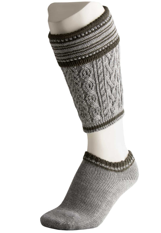 German loferl socks in light gray and green