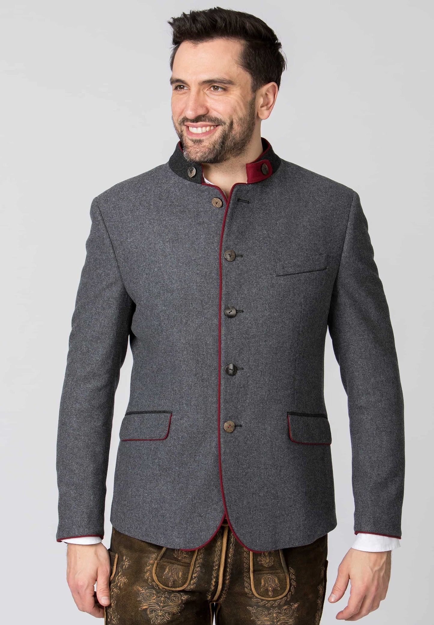 Luciano Stein Rot Trachten Men's Jacket