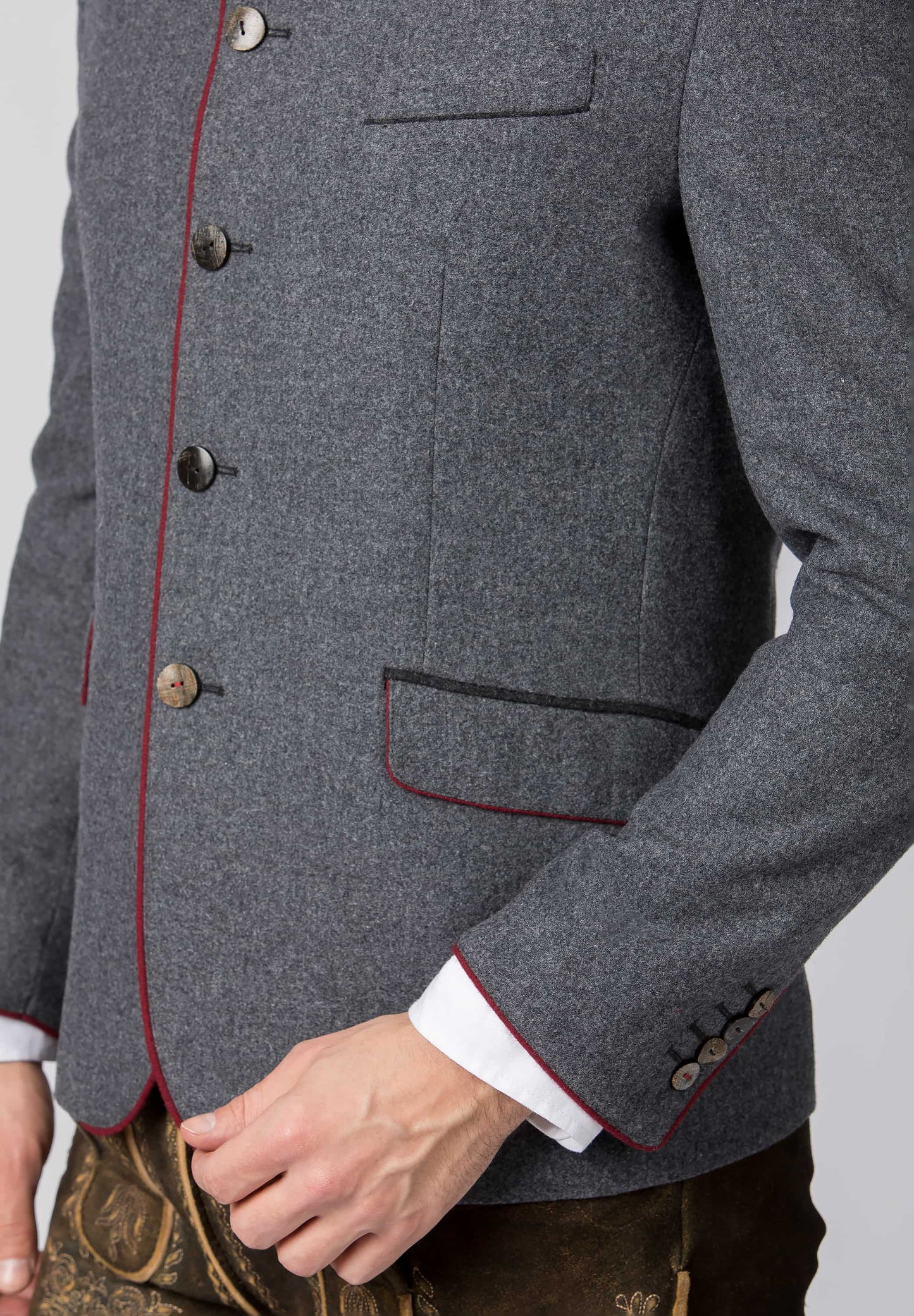 Luciano Stein Rot Trachten Men's Jacket