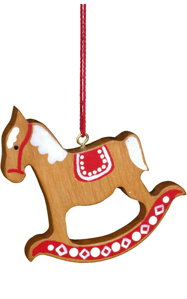 Hanging Ornament - Rocking Horse Red/Brown