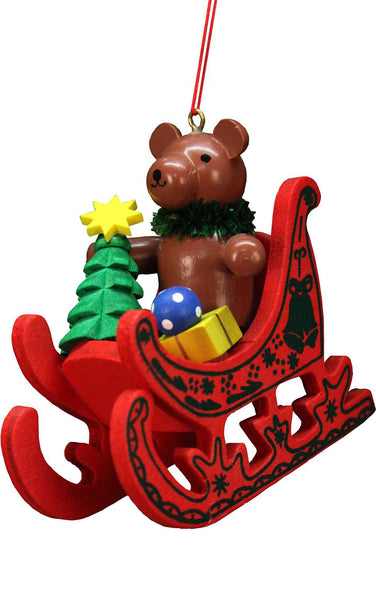 Hanging Ornament - Teddy Sled