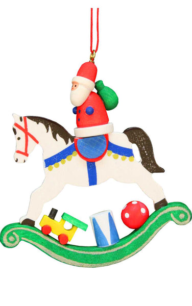 Hanging Ornament - Santa on Rocking Horse