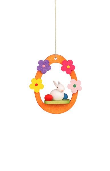 Ornament-White Rabbit In Egg