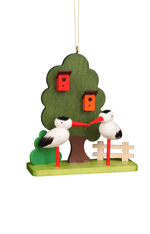 Ornament-Stork Couple/Tree