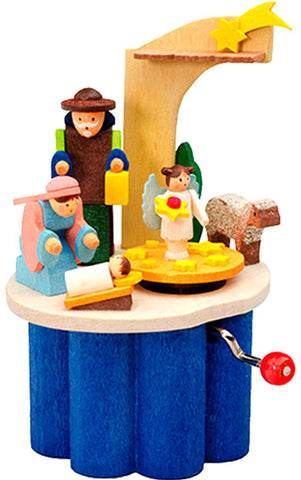 Music Box -Painted  Nativity Scene