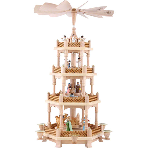 Pyramid - 4 tiers - Nativity Scene Wise men Shepherds and Angels