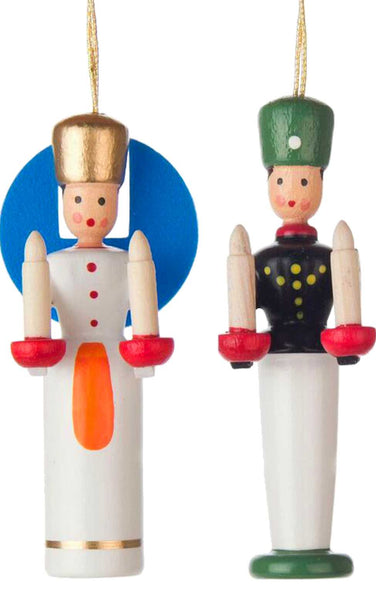 Hanging Ornament - Angel and Miner (Set of 2)