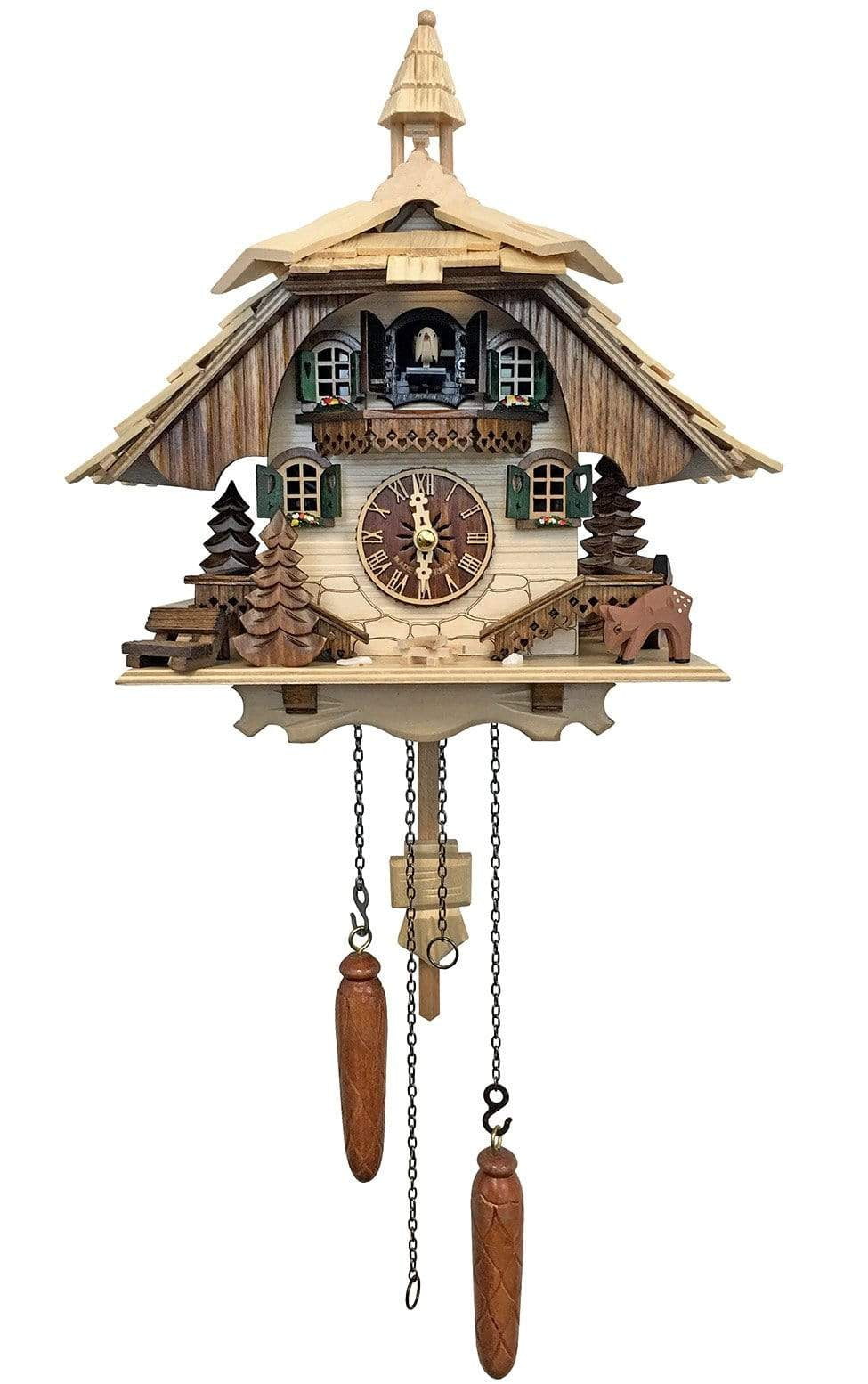 Black Forest clock in light finish with Bell Tower| MyDirndl.Com™