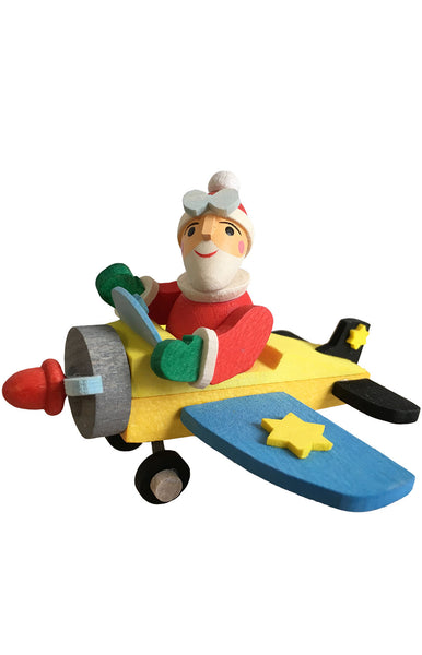 Graupner Ornament  Santa flying colorful plane