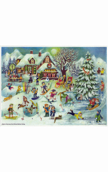 Advent Calendar Santa and Skiers