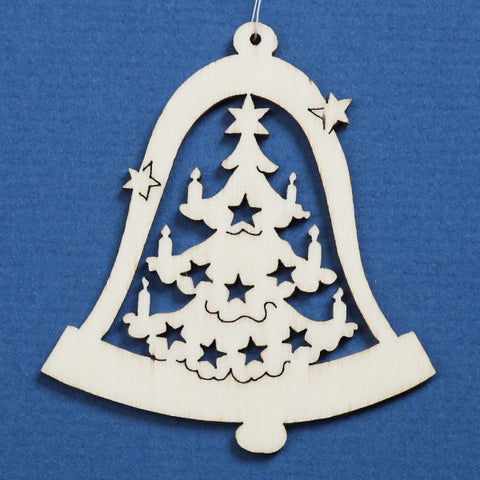 ornament Laser Cut Bell with Tannenbaum