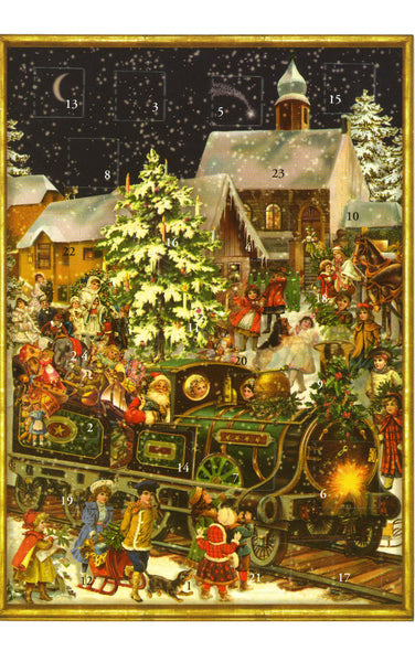 Advent Card - Santa with Train