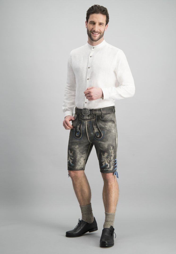 Stockerpoint Lederhosen - Gray Antique Goat Leather - MyDirndl