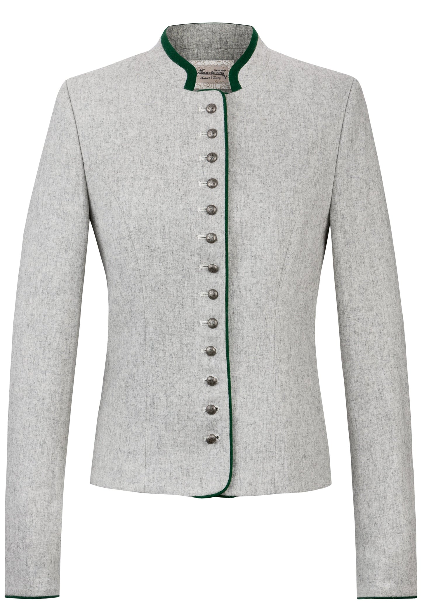 Elisabeth Light Gray & Green Wool Women's Jacket