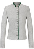 Elisabeth Light Gray & Green Wool Women's Jacket