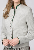 Elisabeth Light Gray & Green Wool Women's Jacket