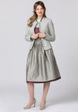 Elisabeth Light Gray & Green Wool Women's Jacket